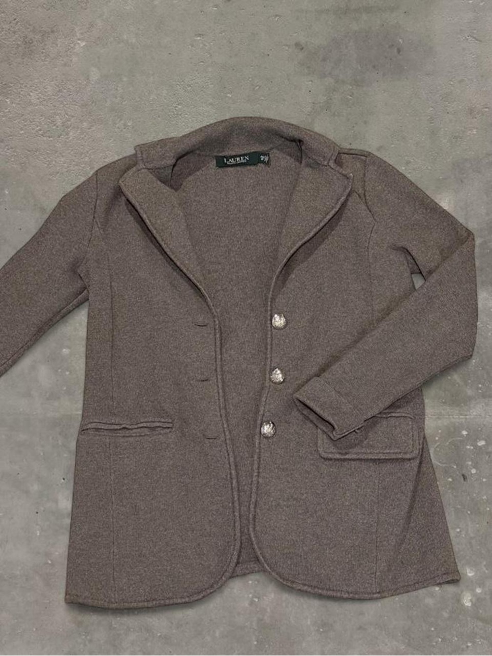 Lauren Ralph Lauren Brown Knit Blazer Jacket